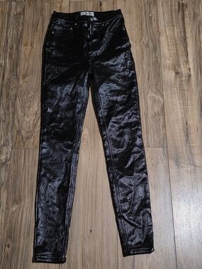 We The Free Black Shiny Skinny Jeans